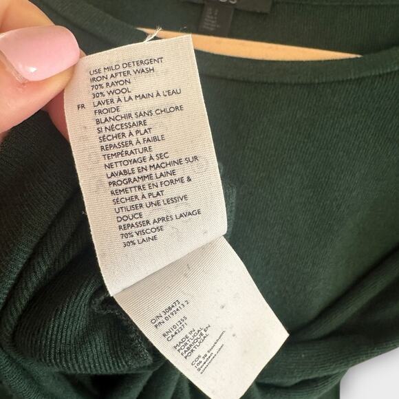 COS dark green lightweight oversized wool blend sweater, small - Picture 3 of 5